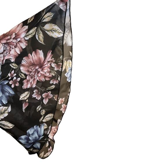 PERSEPTION CONCEPT Dress Plus Size 2X Black Floral Faux Wrap Style - Picture 6 of 10